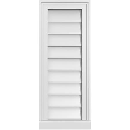 Ekena Millwork Vertical Surface Mount PVC Gable Vent w/ 2"W x 2"H , Brickmould Sill Frame, 12"W x 30"H GVPVE12X3003SN